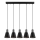 Lampa wisząca na przewodzie KEM 5xE27/40W/230V czarna