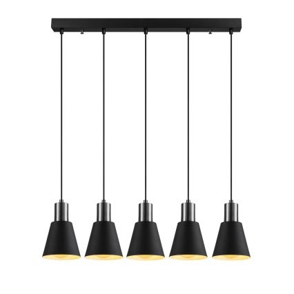 Lampa wisząca na przewodzie KEM 5xE27/40W/230V czarna