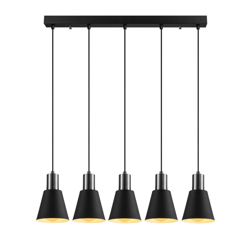 Lampa wisząca na przewodzie KEM 5xE27/40W/230V czarna