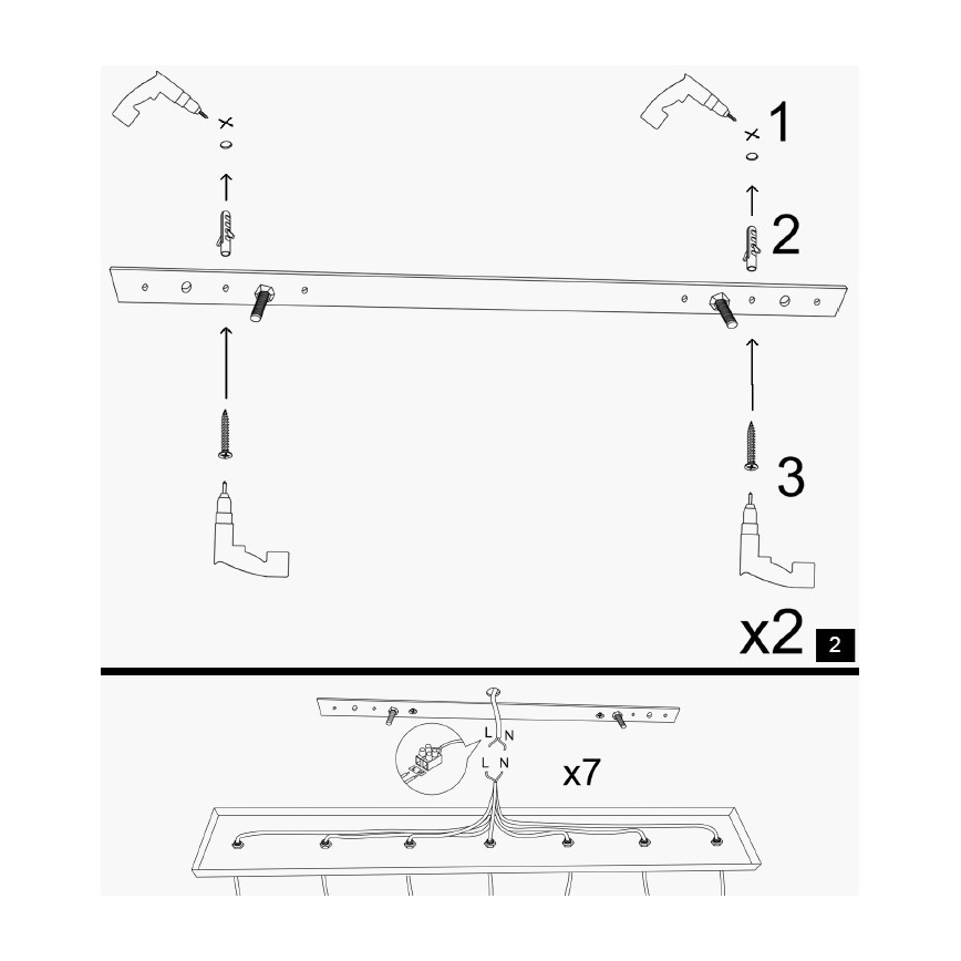 Lampa wisząca na przewodzie KEM 5xE27/40W/230V czarna