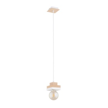Lampa wisząca na przewodzie MIKO 1xE27/15W/230V biała/beżowa