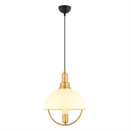 Lampa wisząca na przewodzie MONZA 1xE27/40W/230V śr. 30 cm kremowy/złoty
