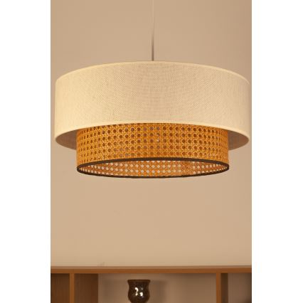 Lampa wisząca na przewodzie NATIA 1xE27/60W/230V biały/brązowy