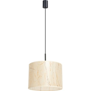Lampa wisząca na przewodzie NEVIA 1xE27/15W/230V śr. 40 cm beżowa/dekor marmuru
