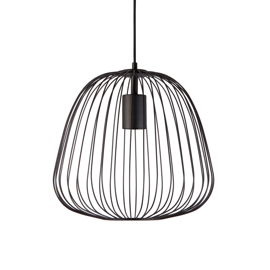 Lampa wisząca na przewodzie OVELLA 1xE27/15W/230V, średnica 36 cm, czarna