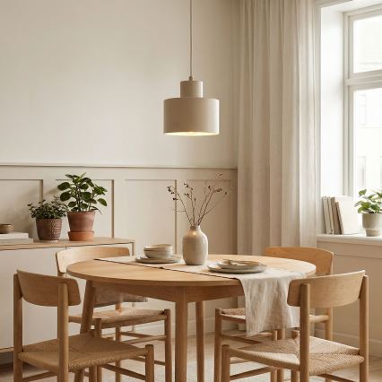 Lampa wisząca na przewodzie PARKLA 1xE27/15W/230V beżowa