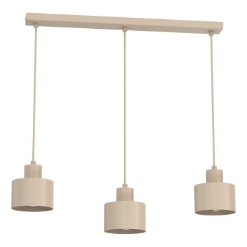 Lampa wisząca na przewodzie PARKLA 3xE27/15W/230V beżowa