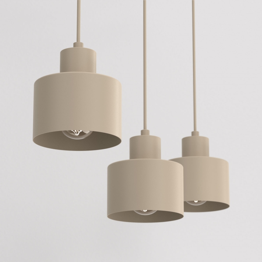 Lampa wisząca na przewodzie PARKLA 3xE27/15W/230V beżowa