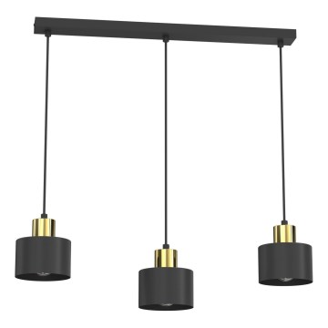 Lampa wisząca na przewodzie PARKLA 3xE27/15W/230V czarna