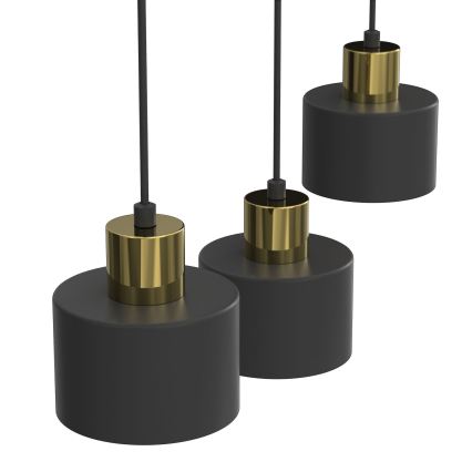 Lampa wisząca na przewodzie PARKLA 3xE27/15W/230V czarna