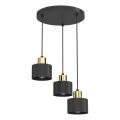 Lampa wisząca na przewodzie PARKLA 3xE27/15W/230V czarna