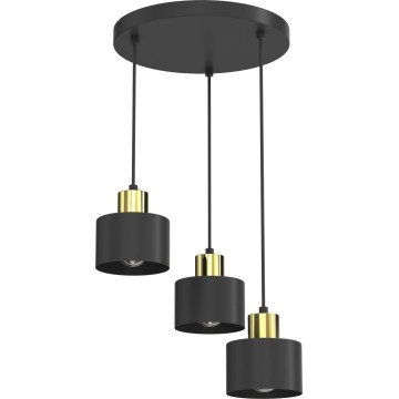 Lampa wisząca na przewodzie PARKLA 3xE27/15W/230V czarna