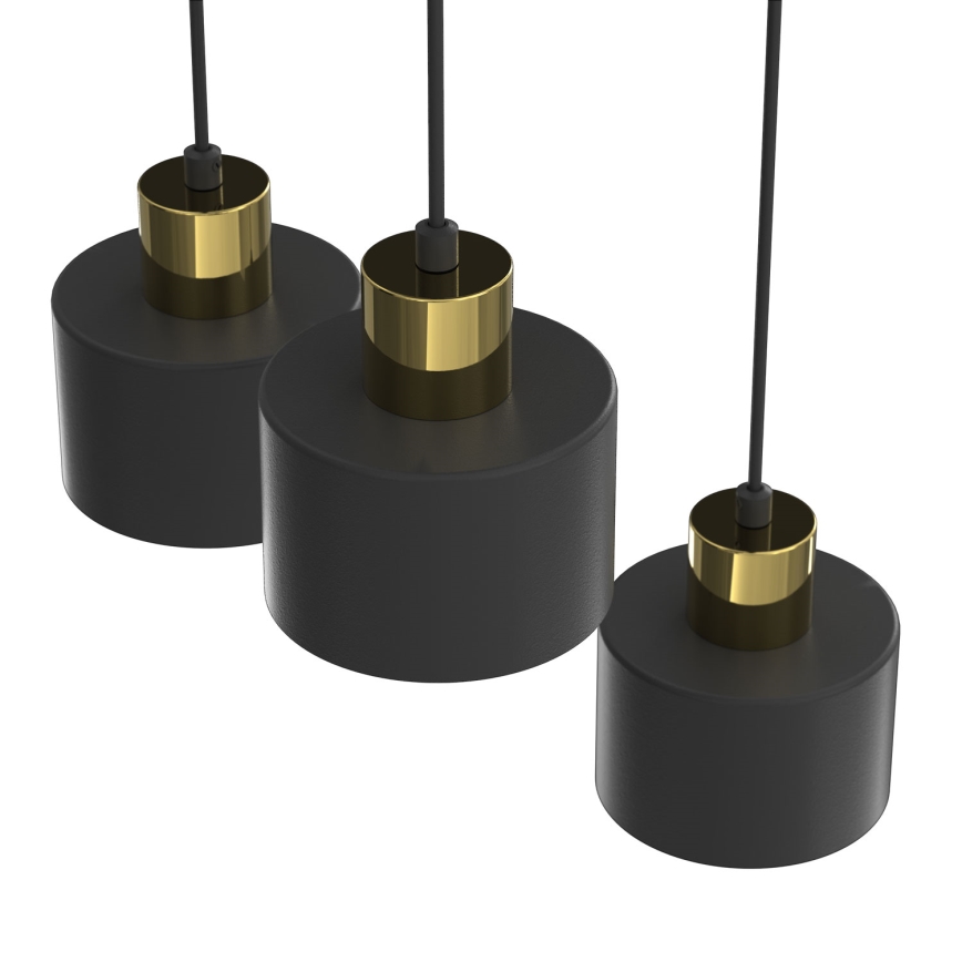 Lampa wisząca na przewodzie PARKLA 3xE27/15W/230V czarna