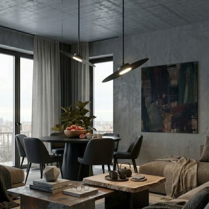 Lampa wisząca na przewodzie PIATTO 1xGX53/15W/230V Ø 35 cm czarna