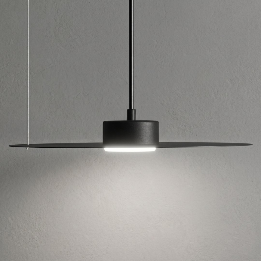 Lampa wisząca na przewodzie PIATTO 1xGX53/15W/230V Ø 35 cm czarna