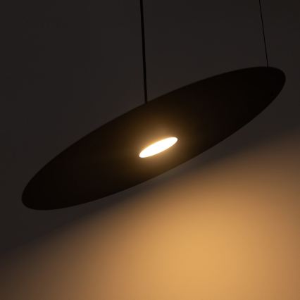 Lampa wisząca na przewodzie PIATTO 1xGX53/15W/230V Ø 55 cm czarna