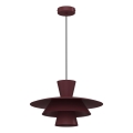Lampa wisząca na przewodzie PLATO 1xE27/15W/230V bordowa