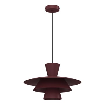 Lampa wisząca na przewodzie PLATO 1xE27/15W/230V bordowa