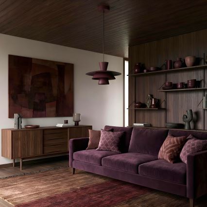 Lampa wisząca na przewodzie PLATO 1xE27/15W/230V bordowa