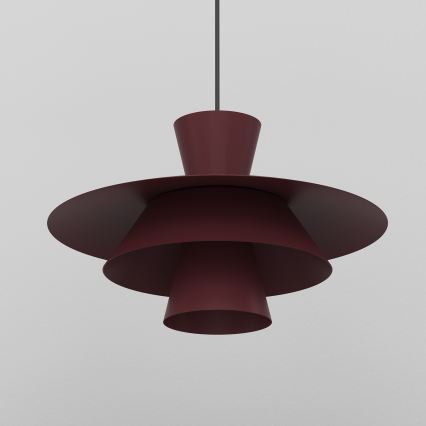 Lampa wisząca na przewodzie PLATO 1xE27/15W/230V bordowa