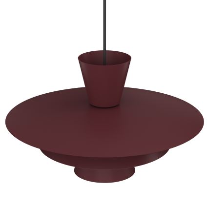 Lampa wisząca na przewodzie PLATO 1xE27/15W/230V bordowa