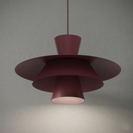 Lampa wisząca na przewodzie PLATO 1xE27/15W/230V bordowa