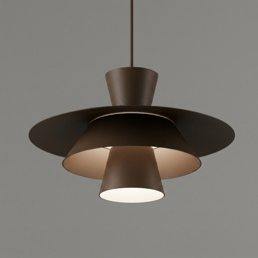 Lampa wisząca na przewodzie PLATO 1xE27/15W/230V brązowa