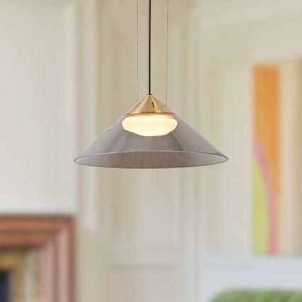 Lampa wisząca na przewodzie PRESTO 1xGX53/10W/230V śr. 34 cm złota/dymnoszara