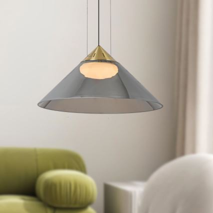 Lampa wisząca na przewodzie PRESTO 1xGX53/10W/230V śr. 42 cm złota/dymnoszara
