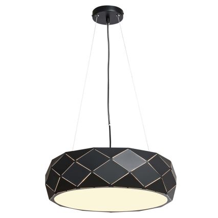 Lampa wisząca na przewodzie REUS 3xE27/40W/230V śr. 47 cm czarna