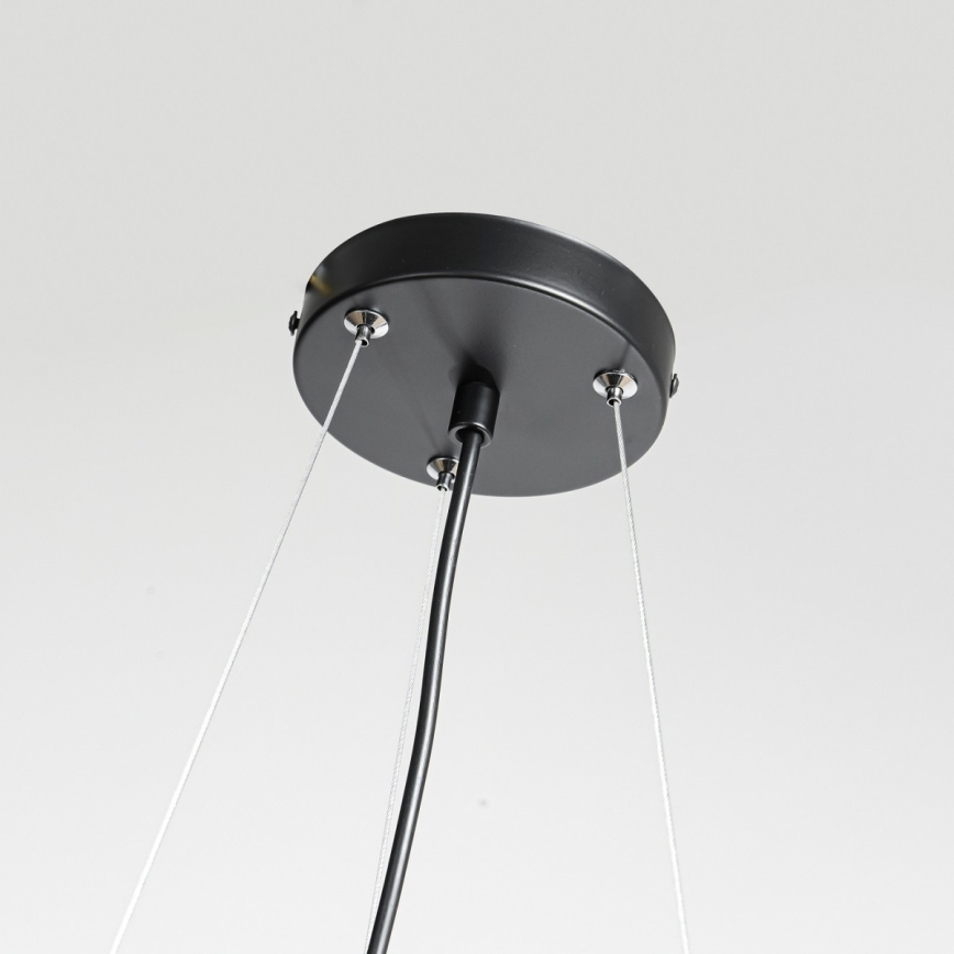 Lampa wisząca na przewodzie REUS 3xE27/40W/230V śr. 47 cm czarna