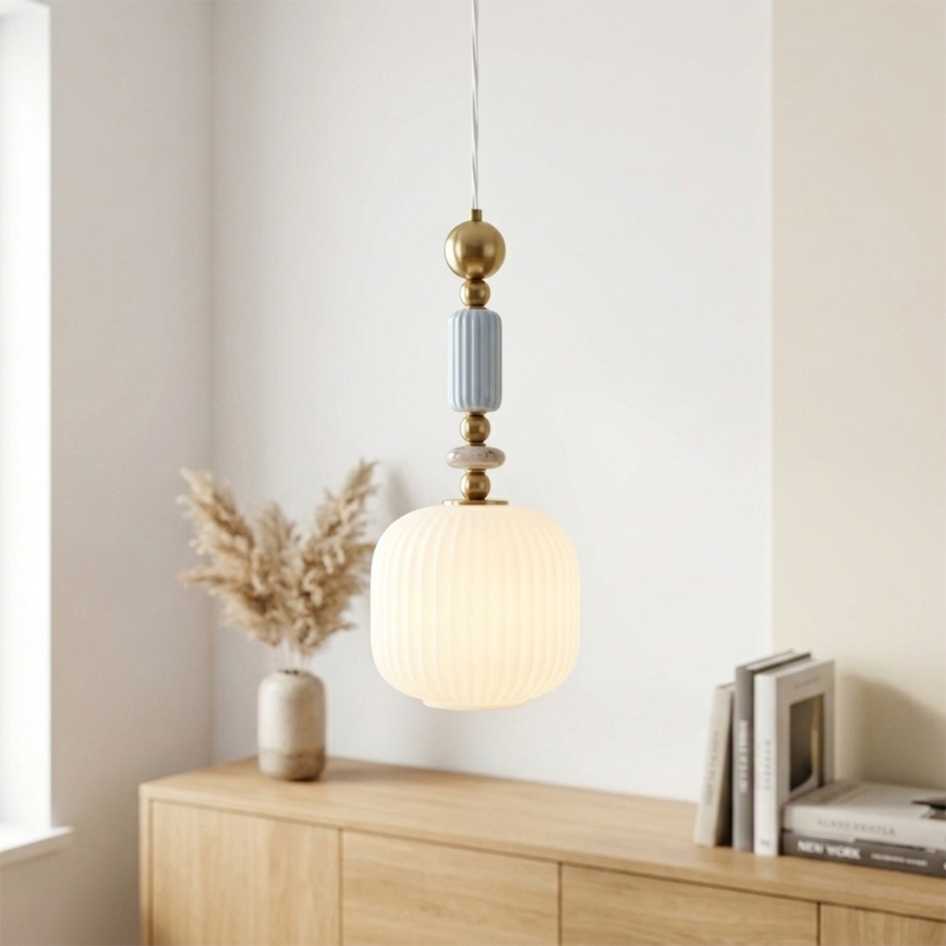 Lampa wisząca na przewodzie ROYAL 1xE27/15W/230V złota/biała
