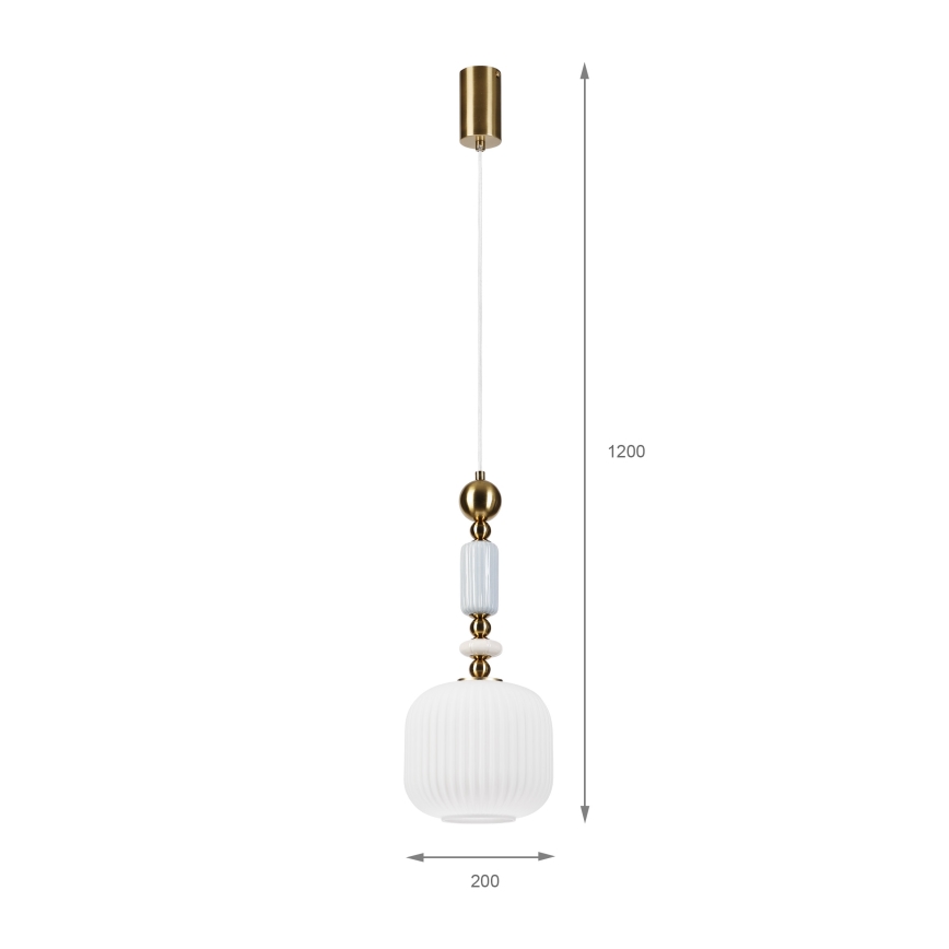 Lampa wisząca na przewodzie ROYAL 1xE27/15W/230V złota/biała
