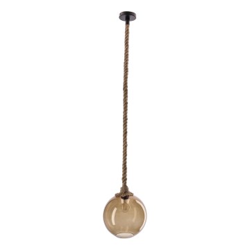 Lampa wisząca na przewodzie SHEDON 1xE27/40W/230V dymowo-beżowa