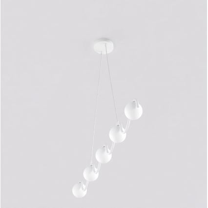 Lampa wisząca na przewodzie SINUS 5xG9/8W/230V biała