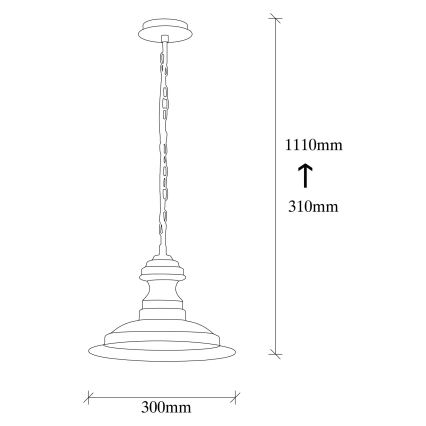Lampa wisząca na przewodzie SIVANI 1xE27/40W/230V brązowa