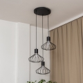 Lampa wisząca na przewodzie SOLANO 3xE27/15W/230V czarna/błyszczący chrom