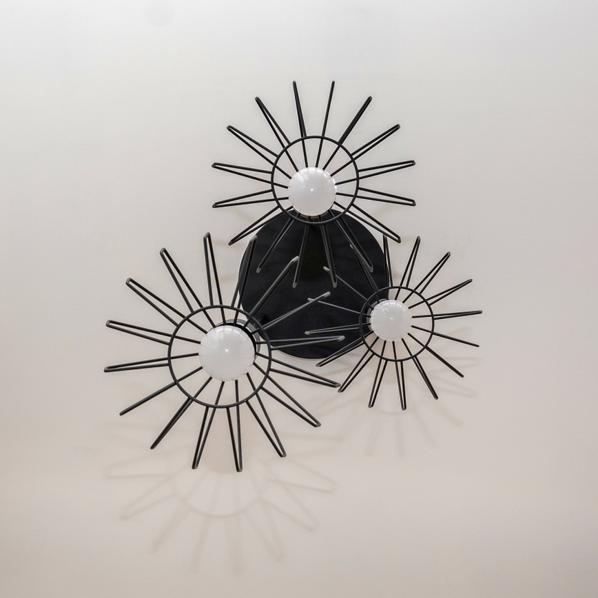 Lampa wisząca na przewodzie SOLANO 3xE27/15W/230V czarna/błyszczący chrom