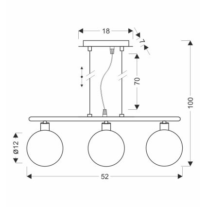 Lampa wisząca na przewodzie SOMUL 3xG9/20W/230V przydymiona czerń