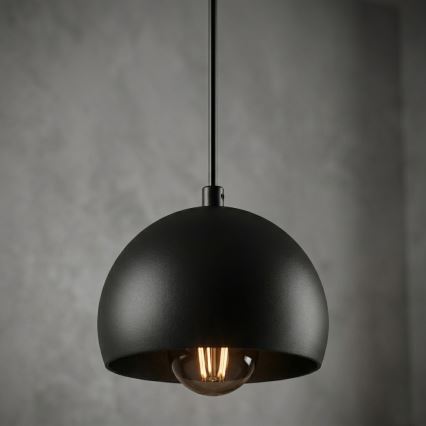 Lampa wisząca na przewodzie SOOL 1xE27/15W/230V śr. 15 cm czarna