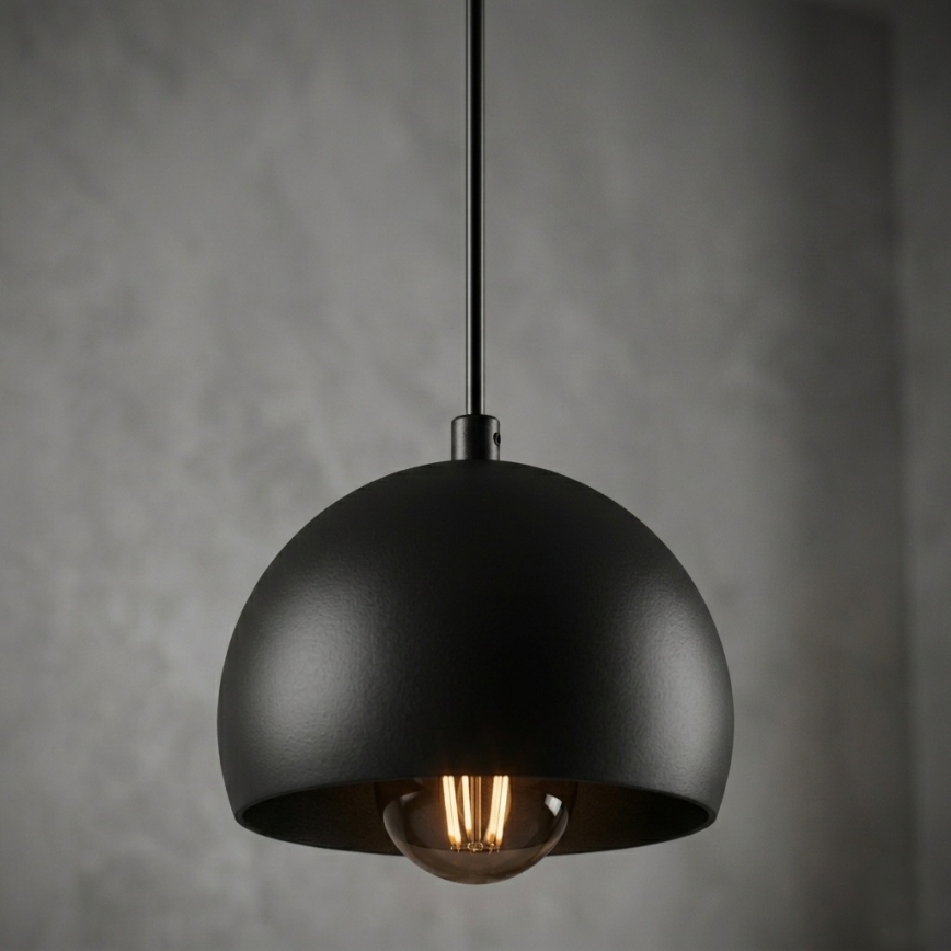 Lampa wisząca na przewodzie SOOL 1xE27/15W/230V śr. 15 cm czarna