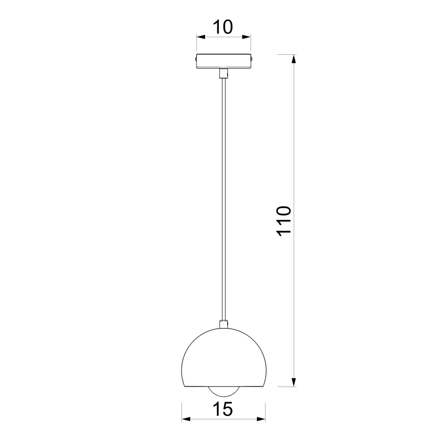Lampa wisząca na przewodzie SOOL 1xE27/15W/230V śr. 15 cm czarna