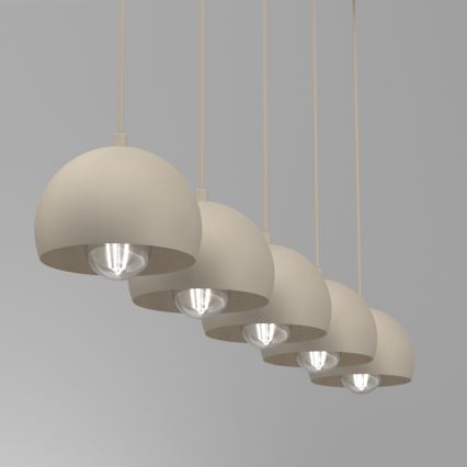 Lampa wisząca na przewodzie SOOL 5xE27/15W/230V beżowa