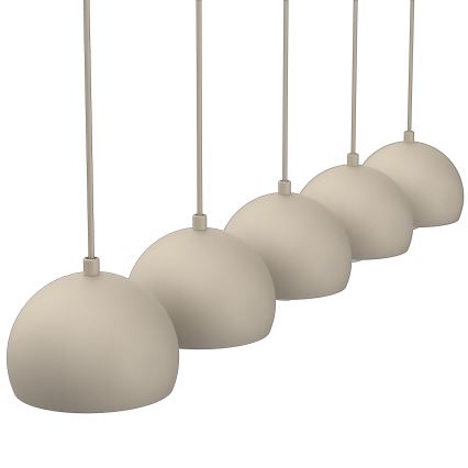Lampa wisząca na przewodzie SOOL 5xE27/15W/230V beżowa