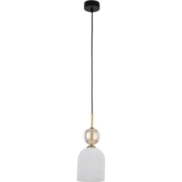 Lampa wisząca na przewodzie SOPHIA 1xE14/10W/230V czarny/dymny beż/biały