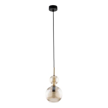 Lampa wisząca na przewodzie SOPHIA 1xE14/10W/230V czarny/przydymiony beż