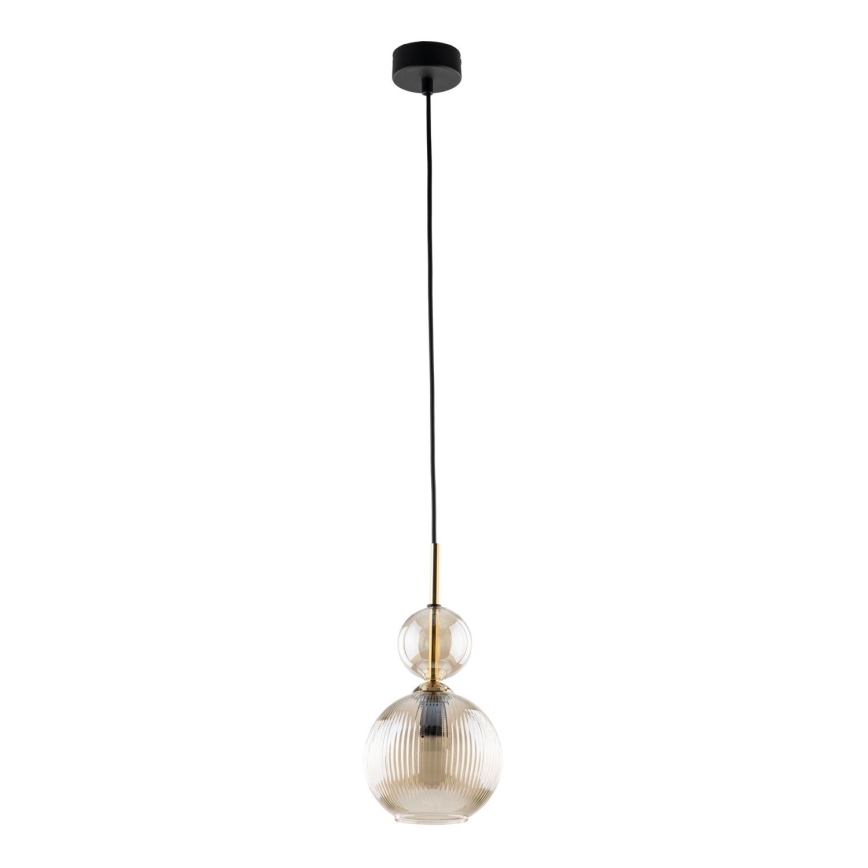 Lampa wisząca na przewodzie SOPHIA 1xE14/10W/230V czarny/przydymiony beż