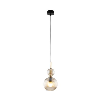 Lampa wisząca na przewodzie SOPHIA 1xE14/10W/230V czarny/przydymiony beż