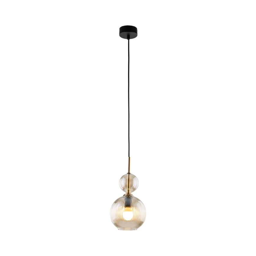 Lampa wisząca na przewodzie SOPHIA 1xE14/10W/230V czarny/przydymiony beż