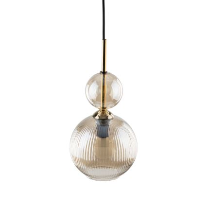 Lampa wisząca na przewodzie SOPHIA 1xE14/10W/230V czarny/przydymiony beż